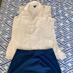 Ann Taylor White Printed Tunic Top